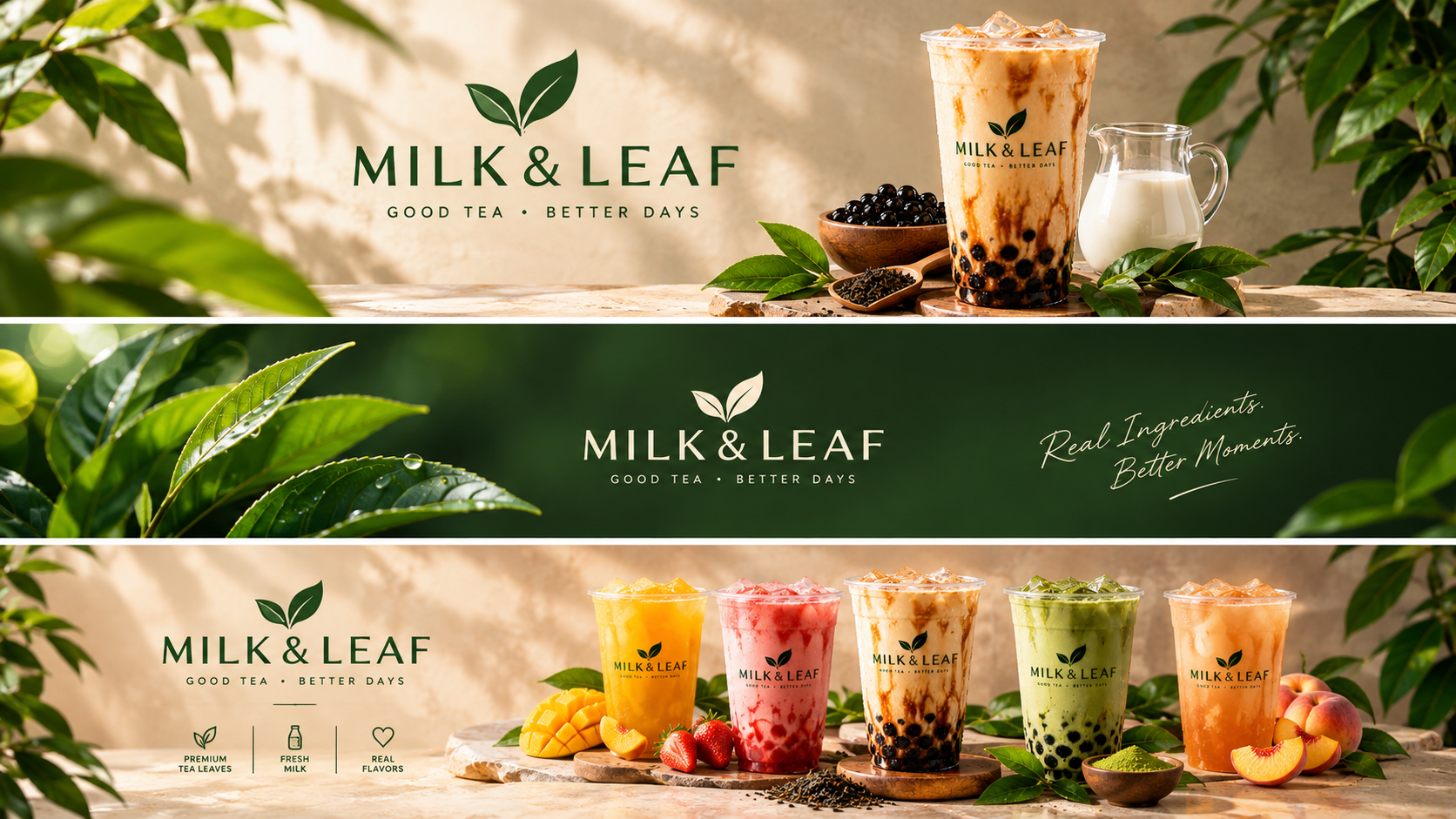 Milk & Leaf Tea House website preview